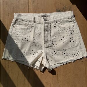 NWOT! Hudson Jeans ‘Lori Star Studded’ Cream Studded Denim Shorties